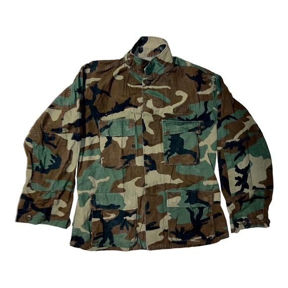 US Military Coat, Hot Weather Woodland Camo Pattern, Combat- Sz. Medium Regular - Picture 1 of 5